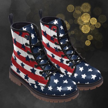 American Flag Leather Boots: 4th July Light Summer Boots