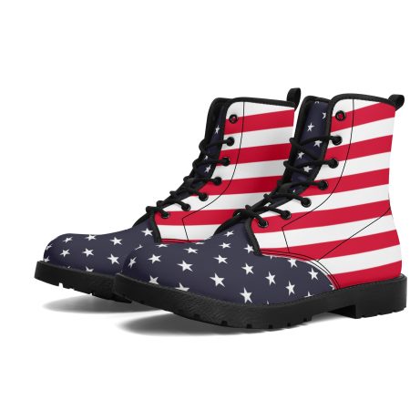 American Flag Women Leather Boots