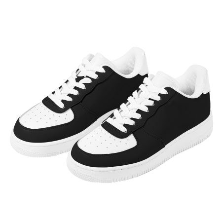 Black And White Men Vegan Leather Shoes