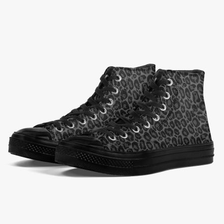 Black Leopard High Top Shoes