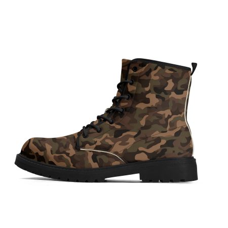 Brown Camo Women Leather Boots
