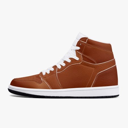 Brown Tan High Top Leather Shoes Sneakers