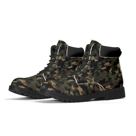 Camouflage Men Leather Boots