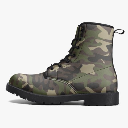 Camouflage Vegan Leather Combat Boots