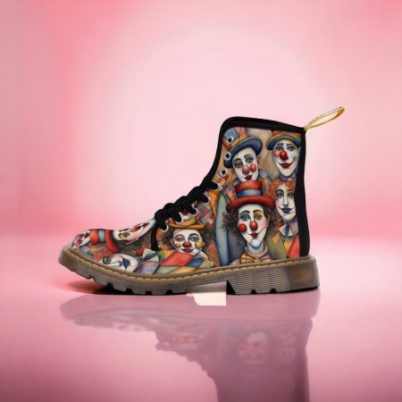 Clowncore Clown Boots Vegan Boots Clowncore Boots Weirdcore Boots Goth Shoes Canvas Gift For Her Kidcore Ankle Boots