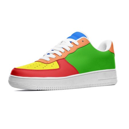 Color Sneaker Unisex Low Top Leather Sneakers Vegan Leather Colorful Custom Sneakers Rave Shoes