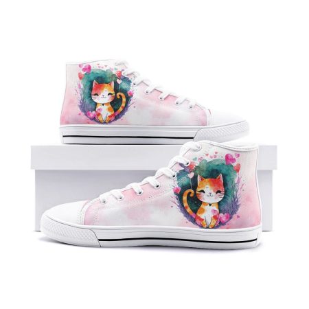 Cute Cat Unisex High Top Canvas Shoes