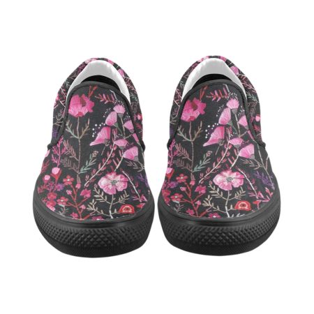 Pink Floral Women Slip On Shoes
