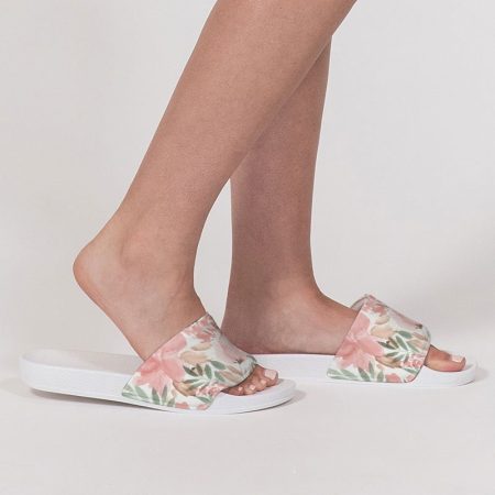 Pink Flowers Women Slides Sandals