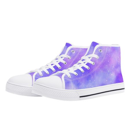 Purple Galaxy Women High Top Shoes
