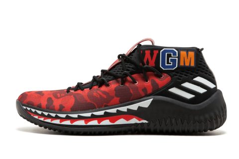 Dame4 Bape "red Shark Abc Camo"