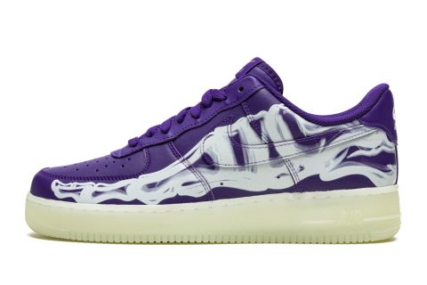 Nike Air Force 1 Low '07 Qs "purple Skeleton Halloween"