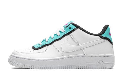 Nike Air Force 1 Lv8 1 Dbl Gs White / White-light Aqua-black