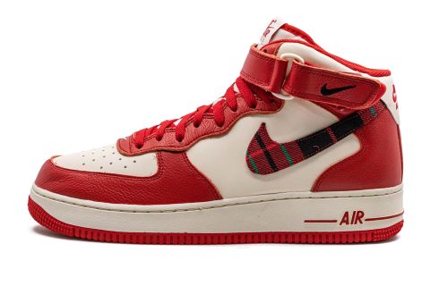 Nike Air Force 1 Mid '07 Lx "plaid Cream Red"