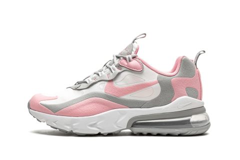 Nike Air Max 270 React (gs) White / Pink-lt Smoke Grey