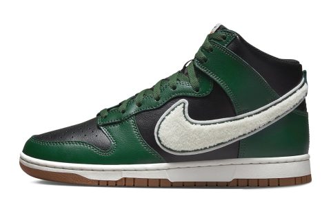 Nike Dunk High "chenille Swoosh Black Green"