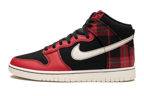 Nike Dunk High "plaid - Black/red"