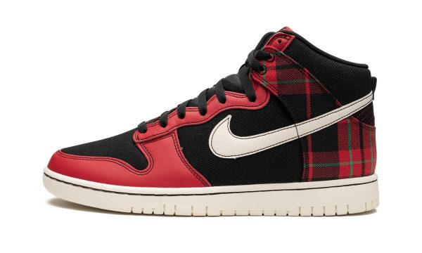 Nike Dunk High "plaid - Black/red"