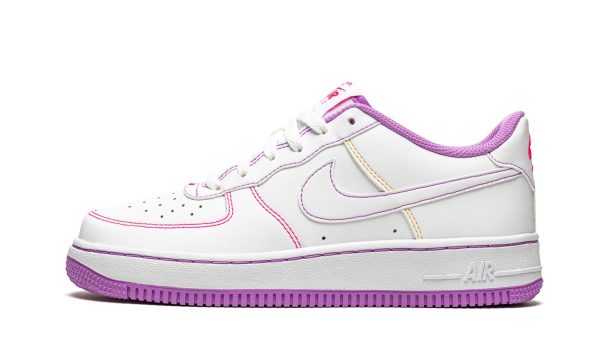 Nike Kids Air Force 1 Low Gs "contrast Stitch - Fuchsia Glow"