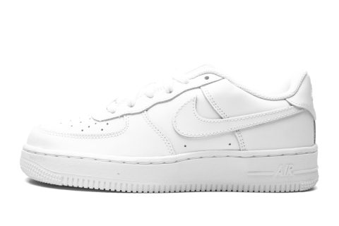 Nike Kids Air Force 1 Low Le Gs "white On White"