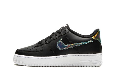 Nike Kids Air Force 1 Low Lv8 Gs "digital Swoosh - Black"