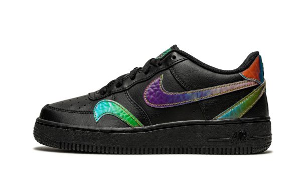 Nike Kids Air Force 1 Low Lv8 Gs "misplaced Swooshes - Black"