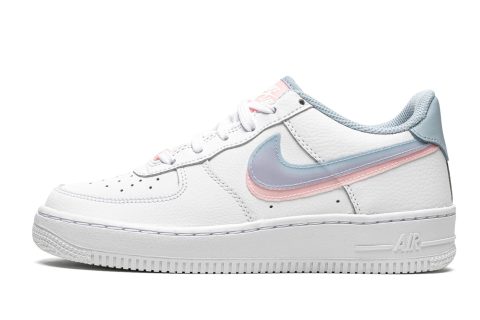 Nike Kids Air Force 1 Lv8 Gs "double Swoosh - White / Blue / Pink"