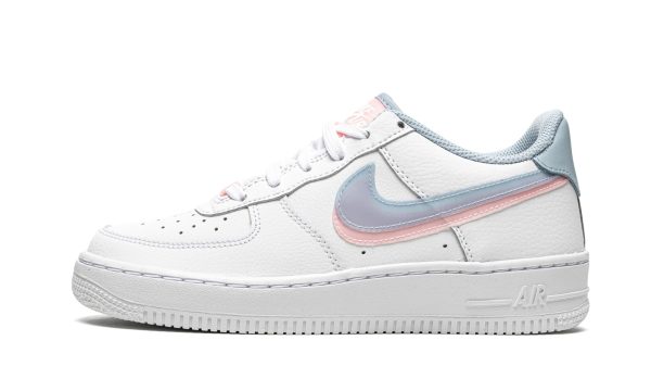 Nike Kids Air Force 1 Lv8 Gs "double Swoosh - White / Blue / Pink"