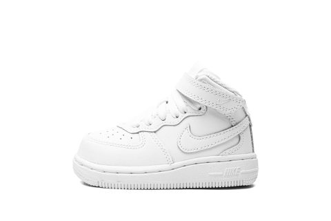 Nike Kids Air Force 1 Mid Td "white On White"