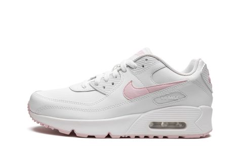 Nike Kids Air Max 90 Leather Gs "white / Pink Foam"