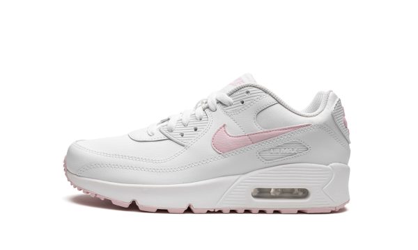 Nike Kids Air Max 90 Leather Gs "white / Pink Foam"