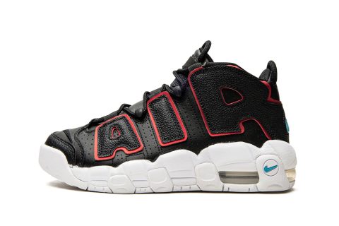 Nike Kids Air More Uptempo Gs "black Fusion Red"