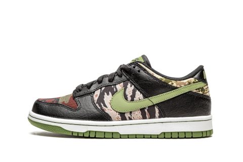 Nike Kids Dunk Low Gs "black Multi-camo"