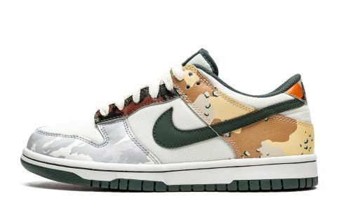 Nike Kids Dunk Low Gs "sail Multi-camo"