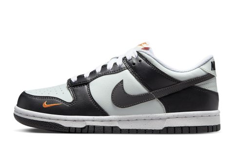 Nike Kids Dunk Low Next Nature Gs "black Bright Mandarin"