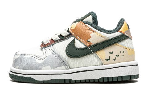 Nike Kids Dunk Low Td "sail Multi-camo"