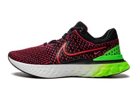 Nike React Infinity Run Flyknit 3 Black / Siren Red-green Strike