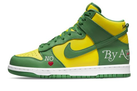 Nike Sb Dunk High "supreme - By Any Means - Green/yellow"