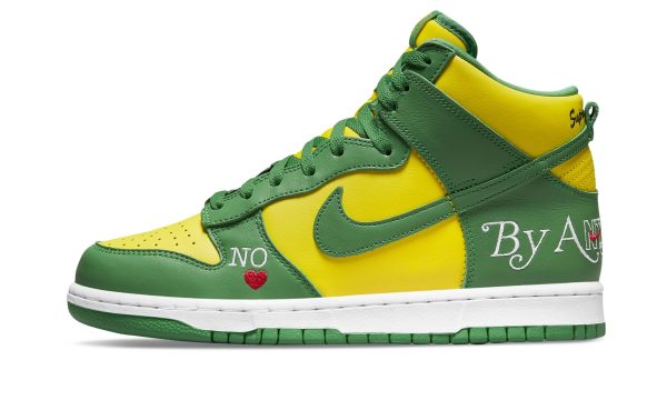 Nike Sb Dunk High "supreme - By Any Means - Green/yellow"