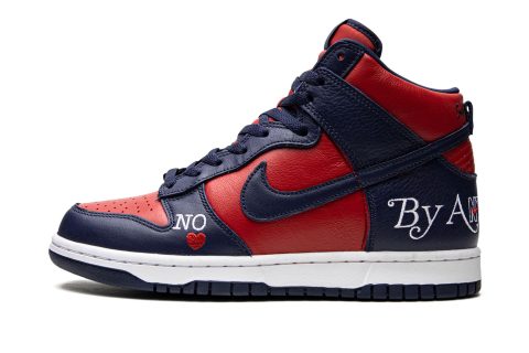 Nike Sb Dunk High "supreme - By Any Means - Navy/red"