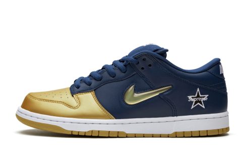 Nike Sb Dunk Low "supreme - Jewel Swoosh Gold/navy"