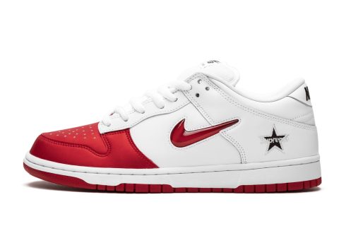 Nike Sb Dunk Low "supreme - Jewel Swoosh Red/white"