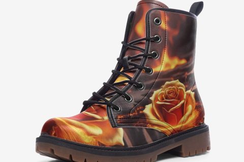 Burning Rose Flower Leather Boots: A Hippie's Dream