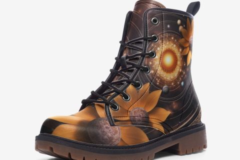 Shoes Fashion: Flowers In The Galaxy - Hippie Style Leather Boots