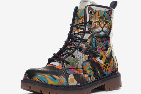 Shoes Fashion: Rocking Cat Casual Leather Boots For Hippies