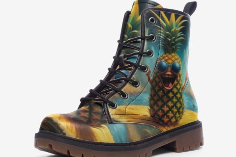 Shoes Fashion' Stylish Hippie Pineapple Leather Lightweight Boots