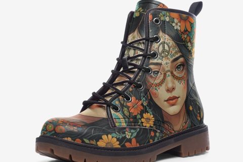 Shoes Fashion: Bohemian Girl Peace Symbol Boots For Hippies