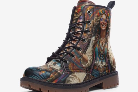 Boho-chic: The Beautiful Smiling Girl Casual Leather Lightweight Boots For Hippies From Shoes Fashion