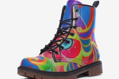 Shoes Fashion: Colorful Abstract Leather Lightweight Boots For The Ultimate Hippie Style