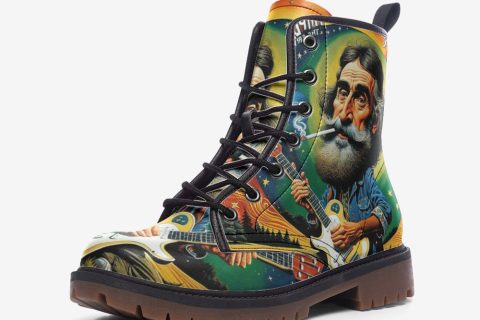 Shoes Fashion Jerry Garcia Guitar Inspired Hippie Boots